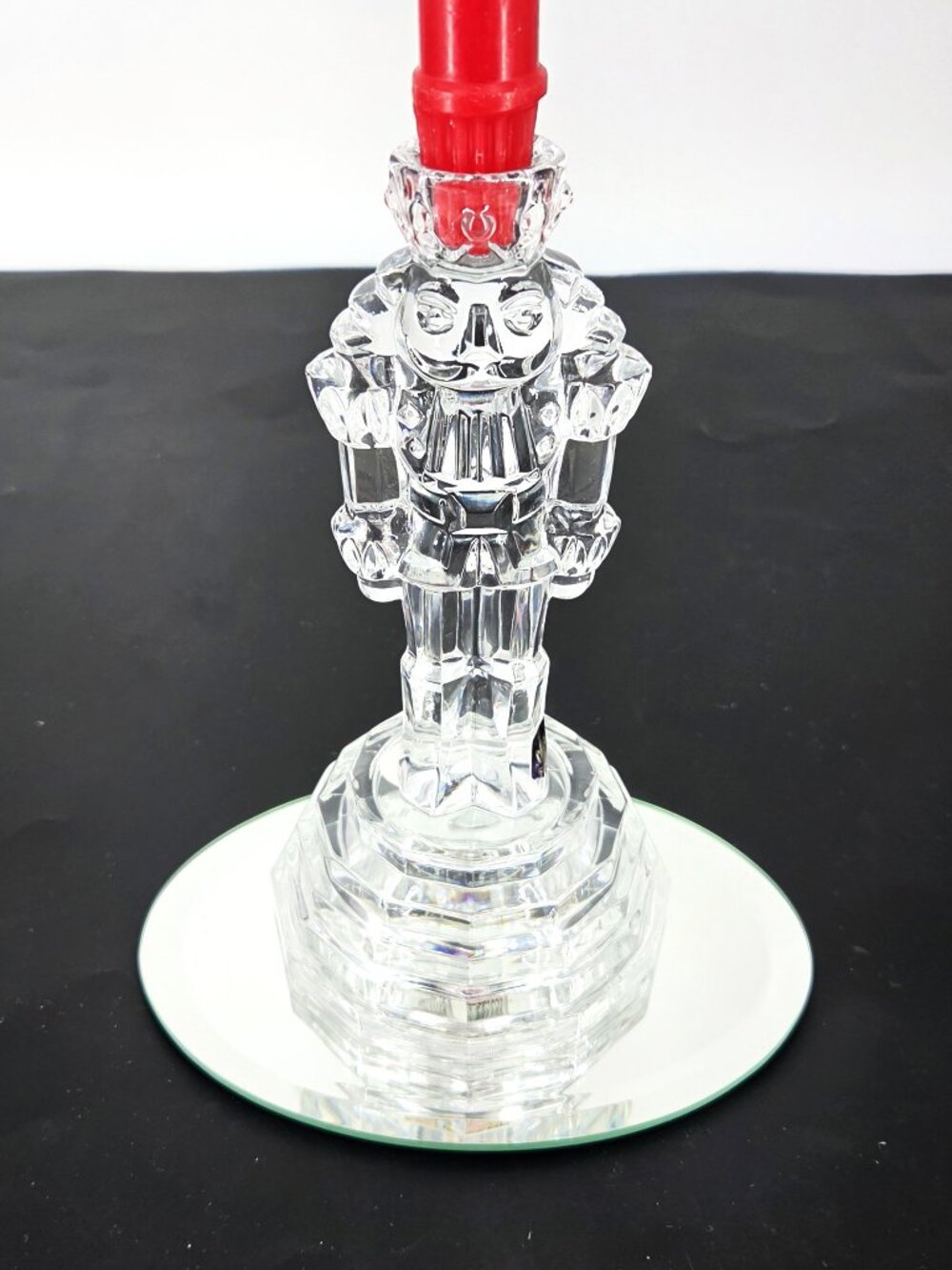 Princess House 24% Lead Crystal Christmas Nutcracker Soldier Taper Candleholder